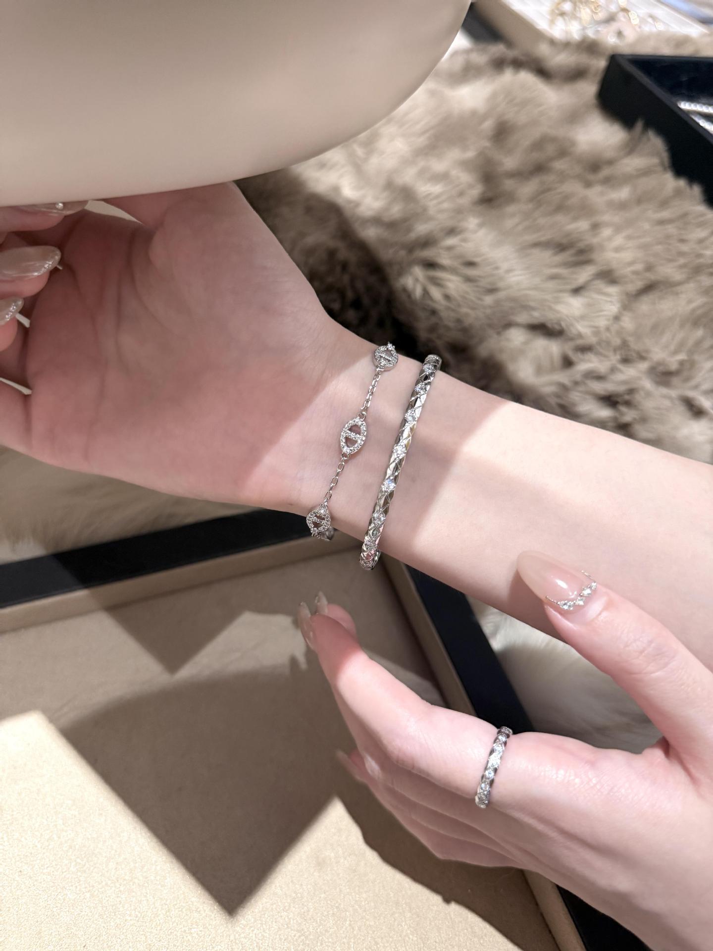 S925 Sterlingsilber Schweinennase Armband mit Zirkonia