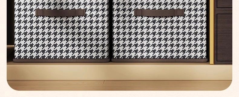 Houndstooth clothing storage box with compartments