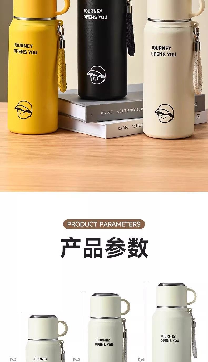 爆款316不锈钢保温杯大容量双饮汽车杯户外便捷随行运动水壶批发