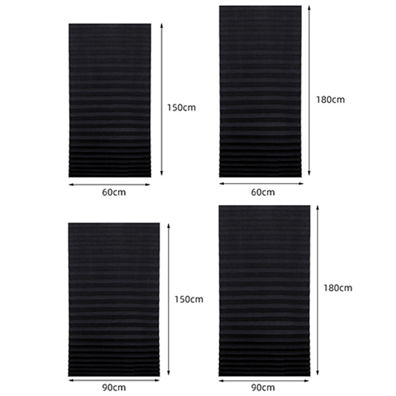 Self-adhesive pleated blind, blackout, bedroom