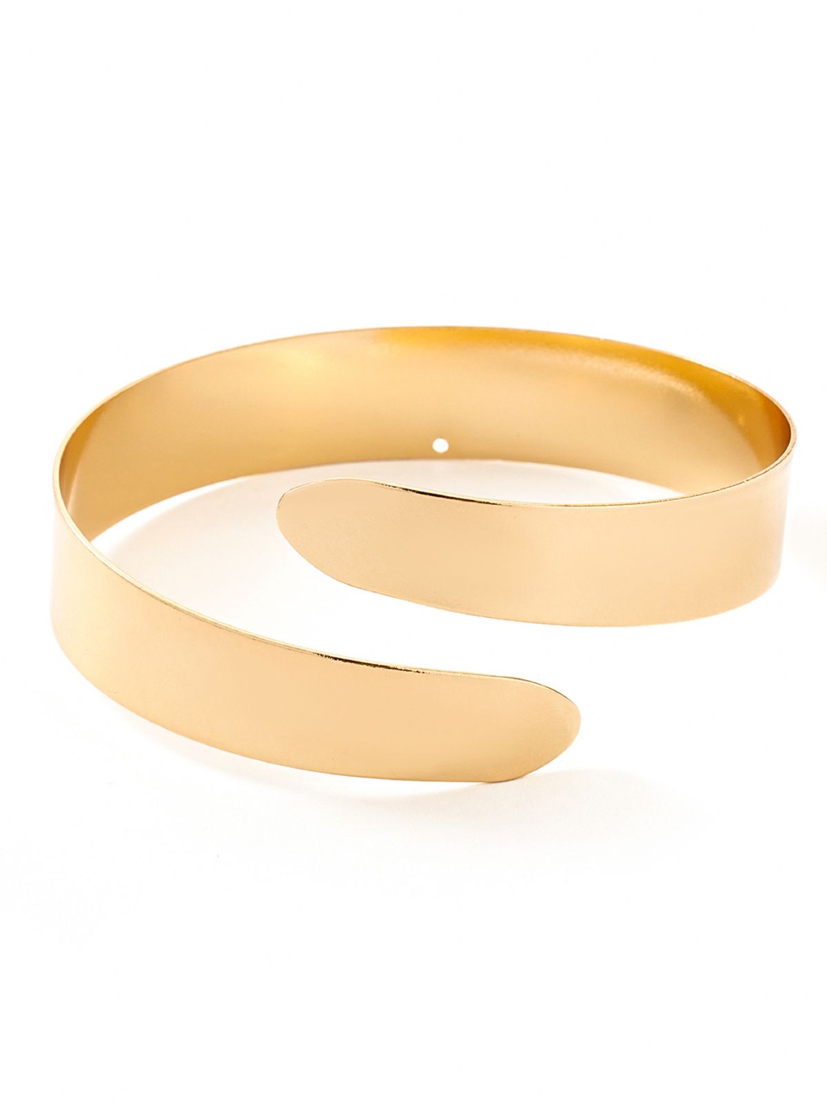 Geometric metal bracelet set, 6-piece leaf design