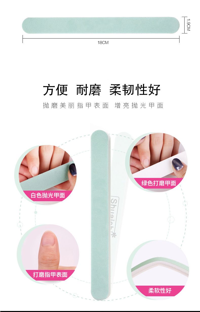 Nail polishing kit, sponge files and buffer strips
