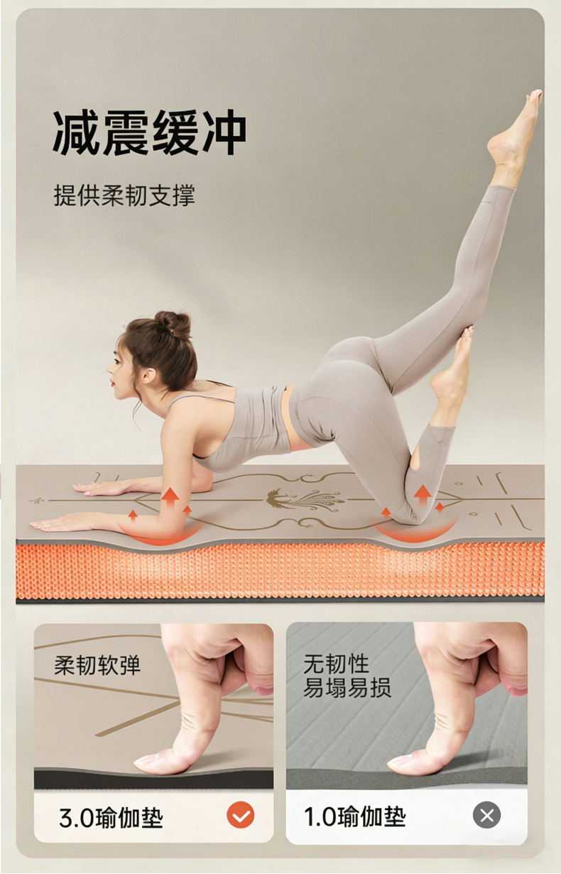 Extra large yoga mat, thick, soundproof, non-slip