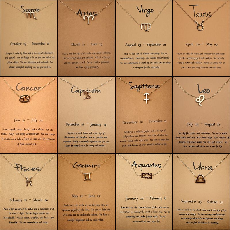 Twelve zodiac pendant necklace, silver, galaxy design