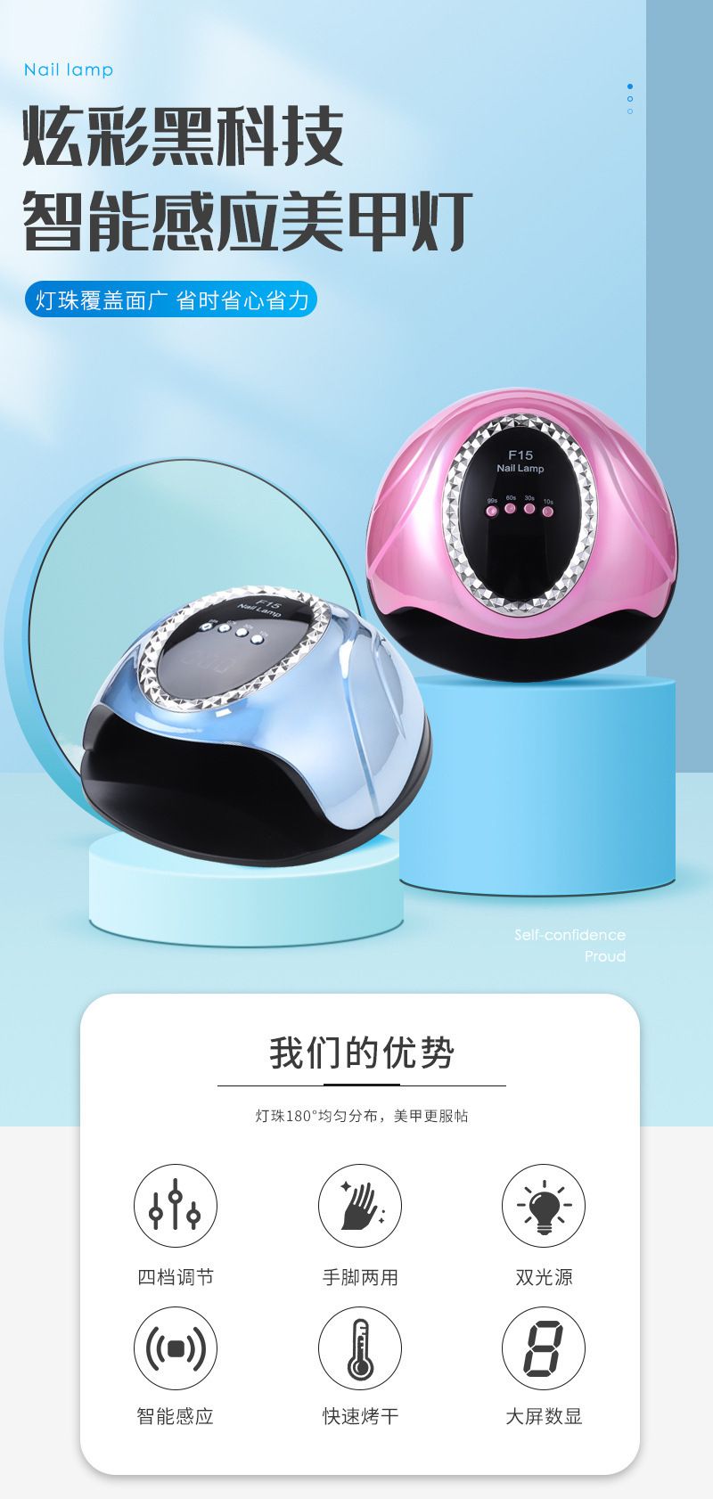 Xuancai F15 LED UV Nail Dryer Lamp for Home Manicure