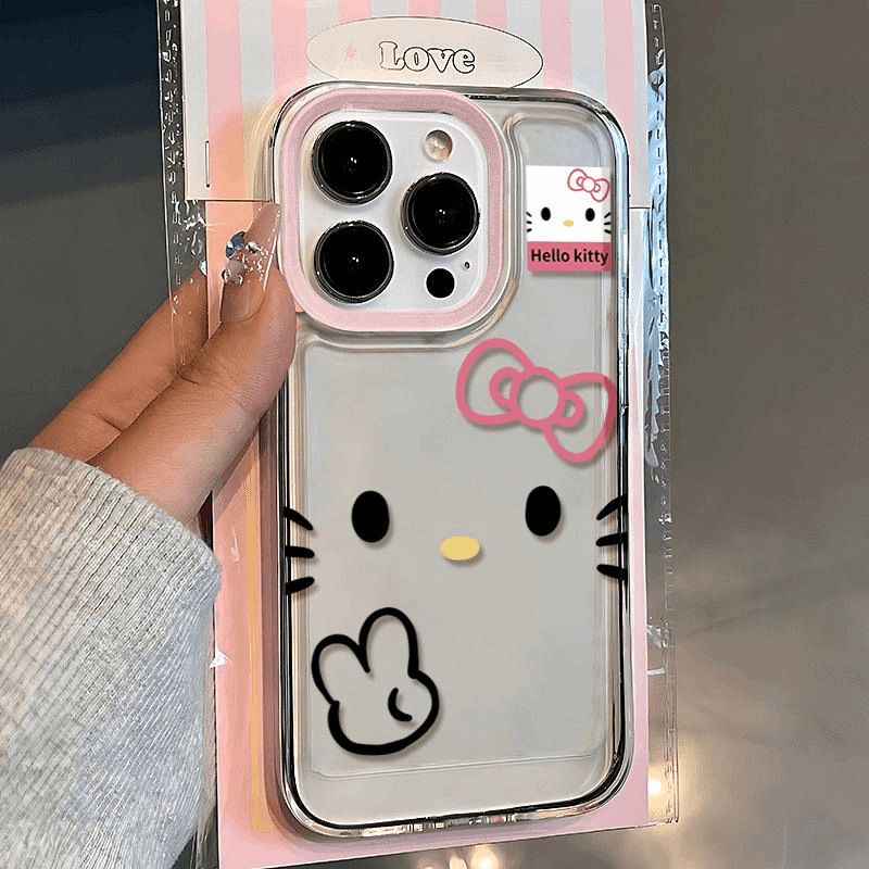 Apple 16 Pro Max cat design phone case iPhone 15 cute 14, 13, 12/X transparent