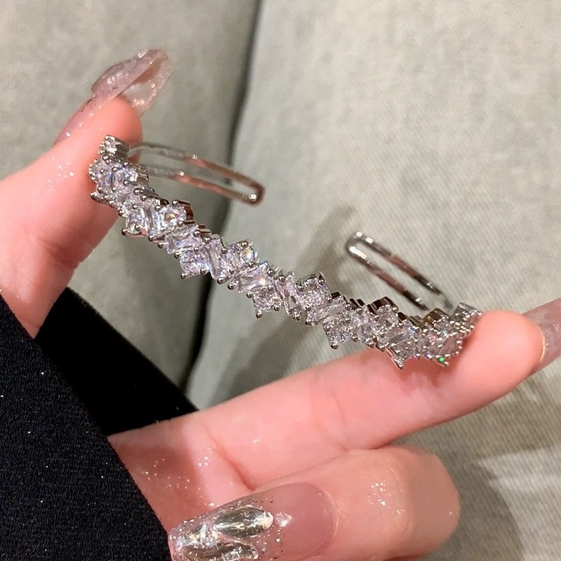Mehrschichtiges elastisches Strass-Armband, Roségold