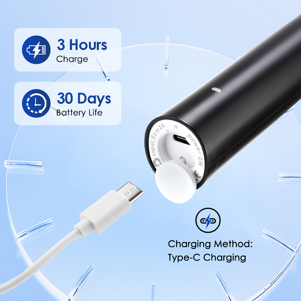 Rotating electric toothbrush with 5-level adjustment and soft bristles