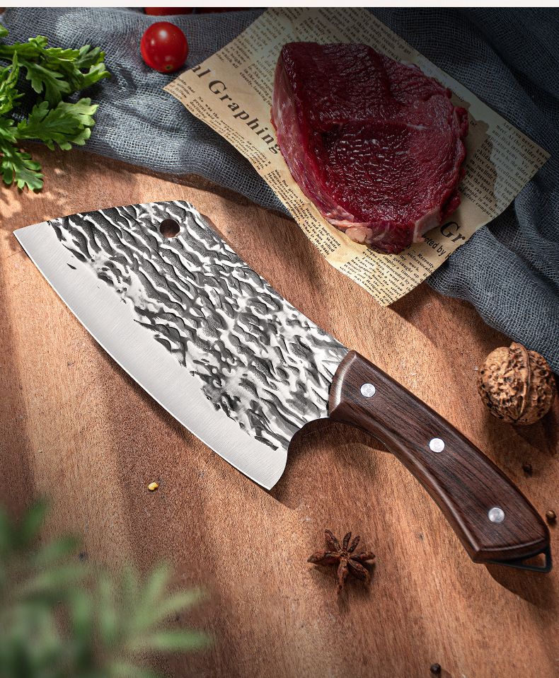 Kitchen knife set for meat, vegetables and bone chopping