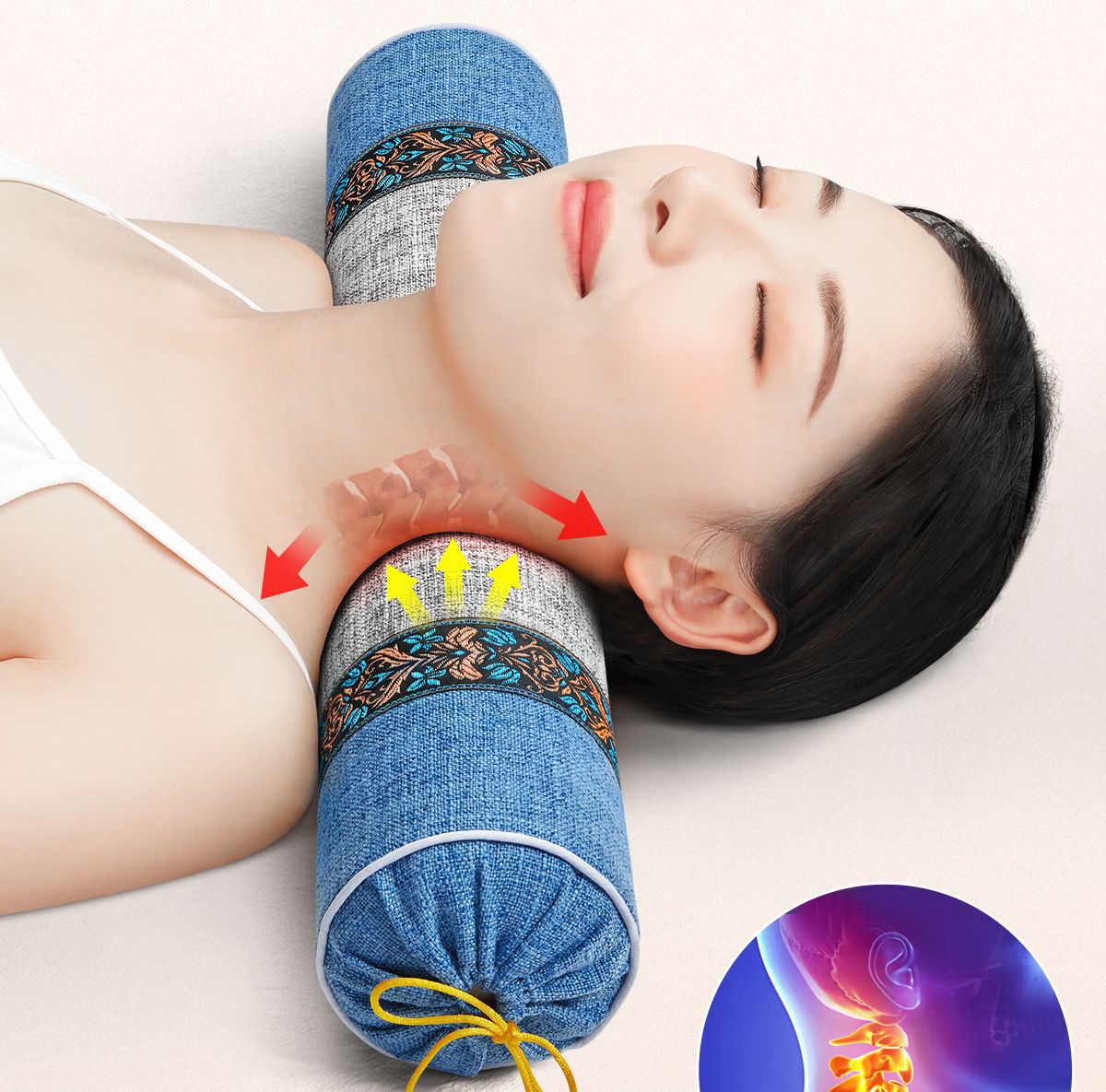 Buckwheat shell cervical pillow with massage function