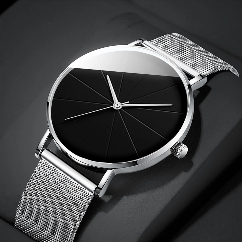 Herrenuhr automatisch, Mesh-Armband, Quarz