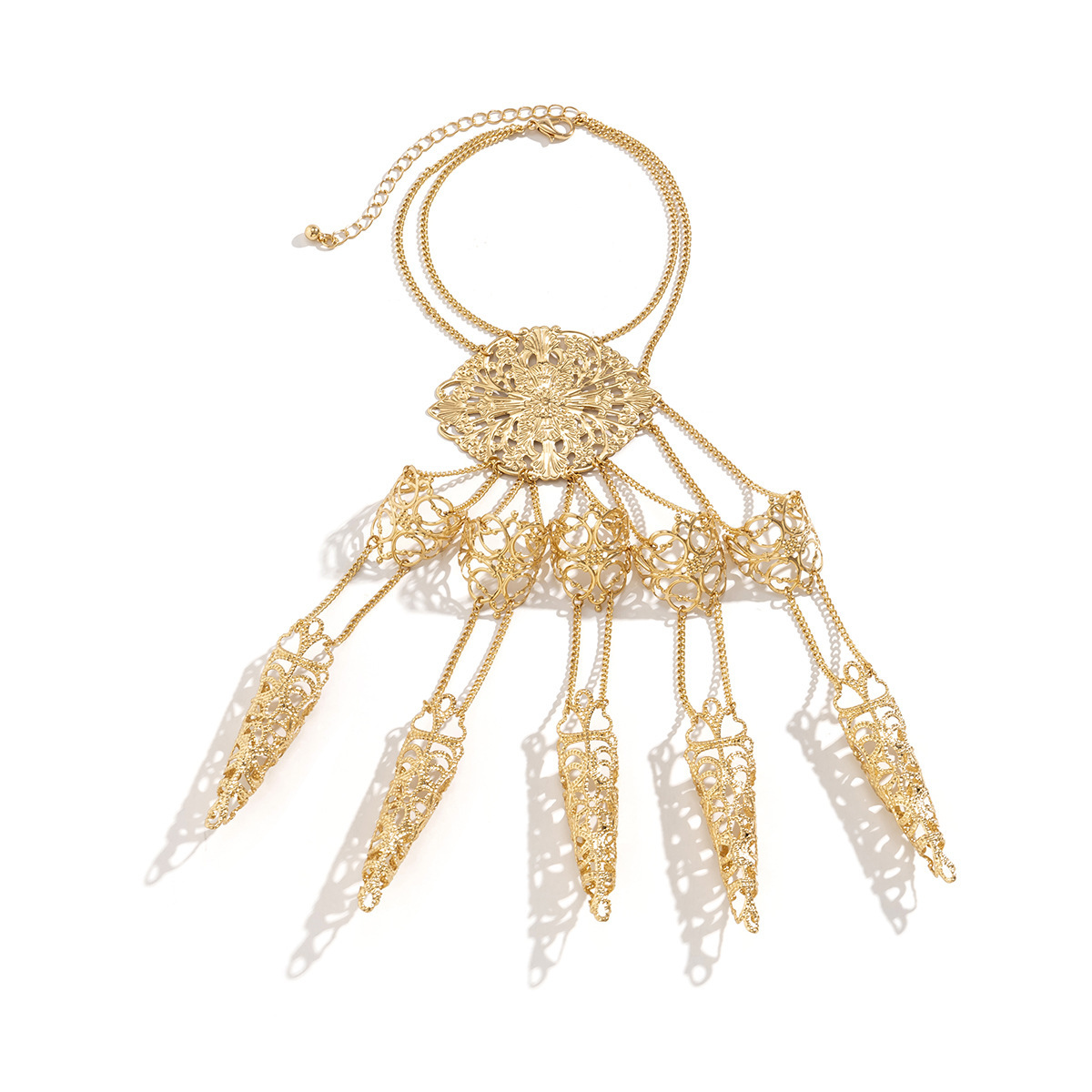 Gotik-Kettenfingerarmband Damen mit Ziernieten