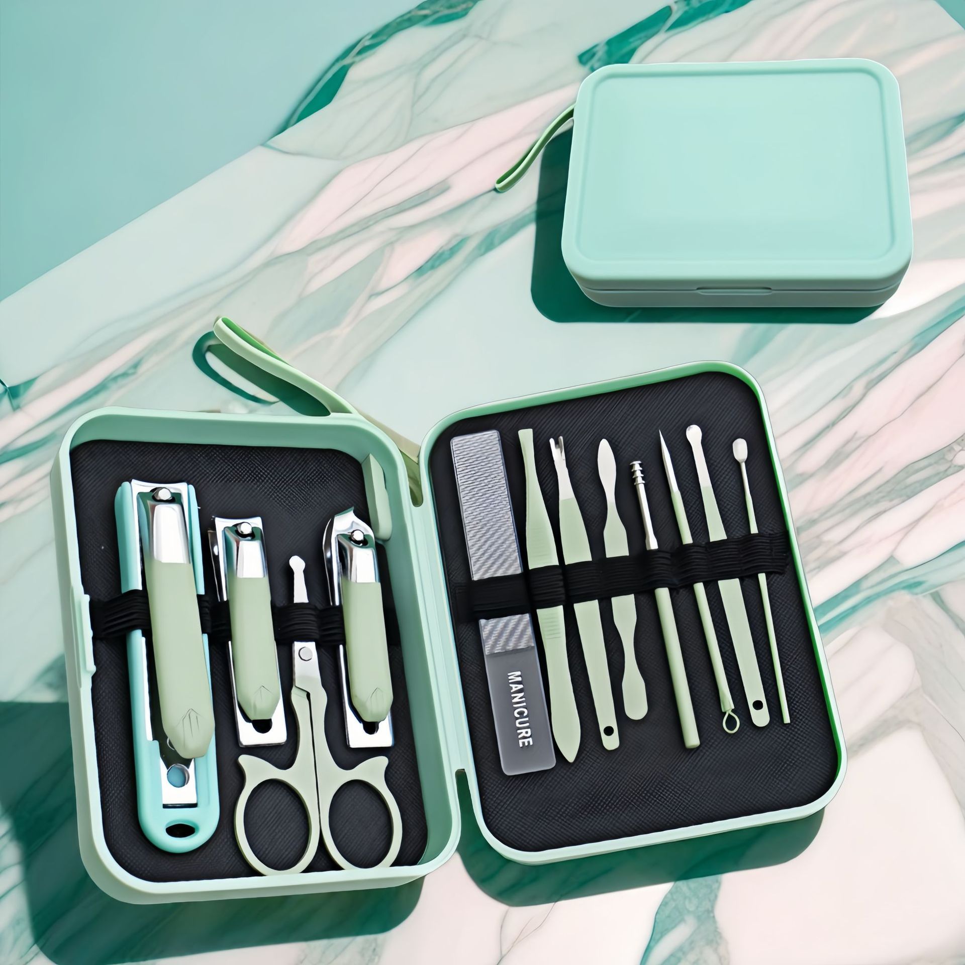 Nagelpflege-Set, 18-teilig, Matcha-Grün