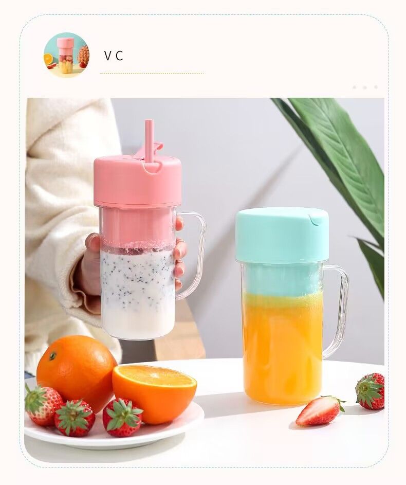 Portable USB rechargeable fruit and vegetable juicer