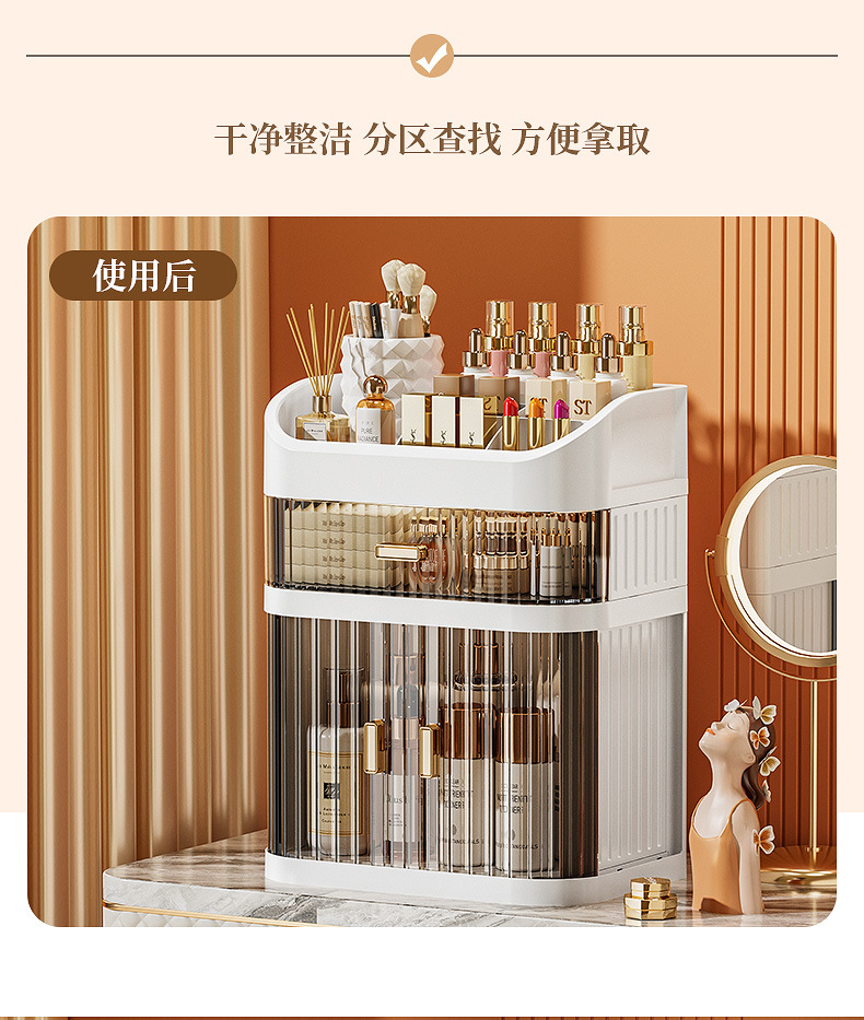 Large cosmetic storage box with drawers