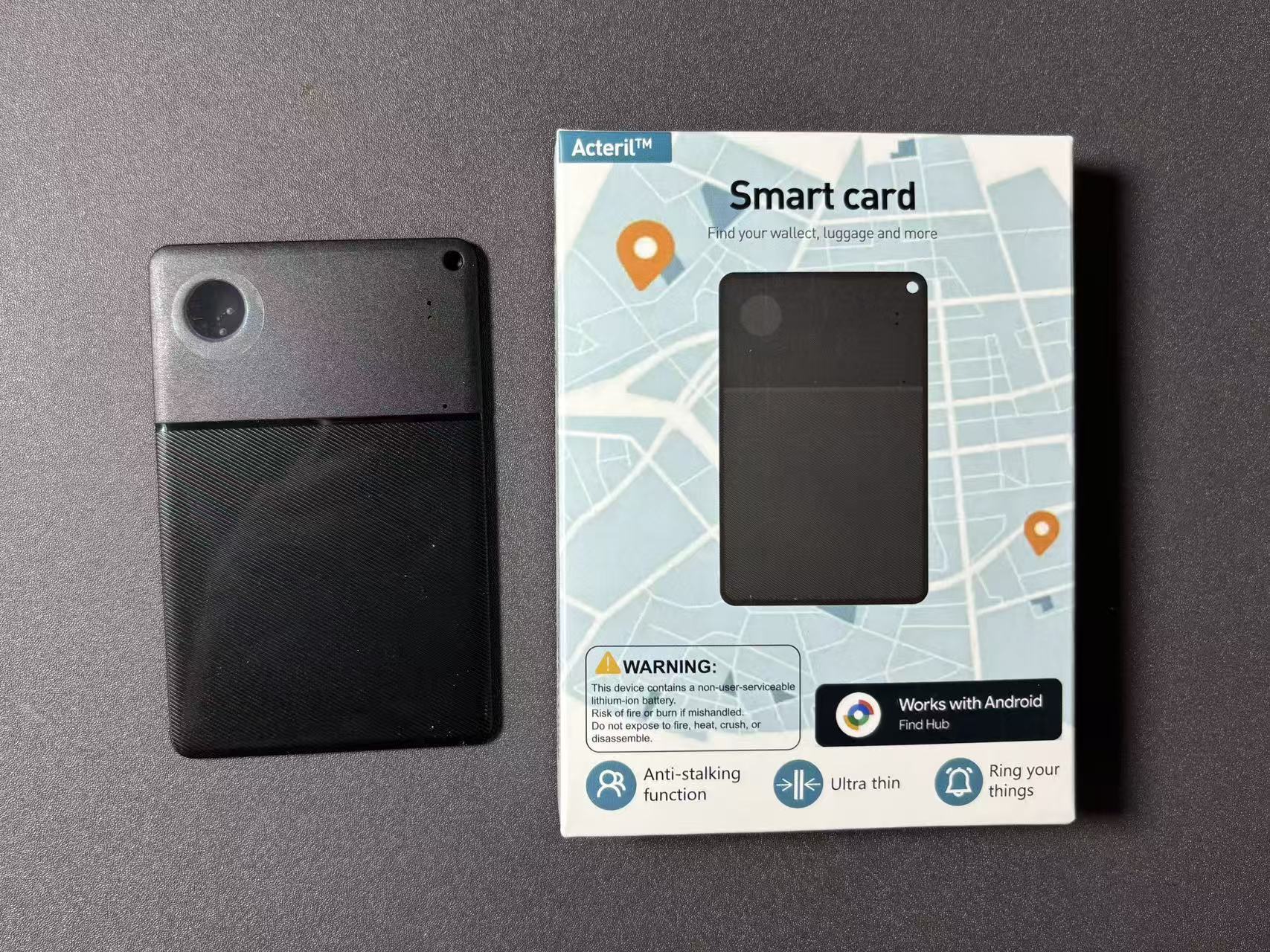 Ultraflaches Portemonnaie mit GPS-Tracker