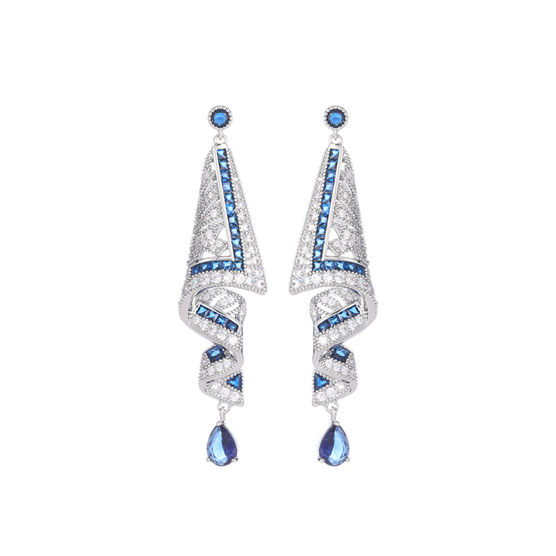 Vintage-Ohrringe geometrisch, 925er Silber, Ethnic-Stil