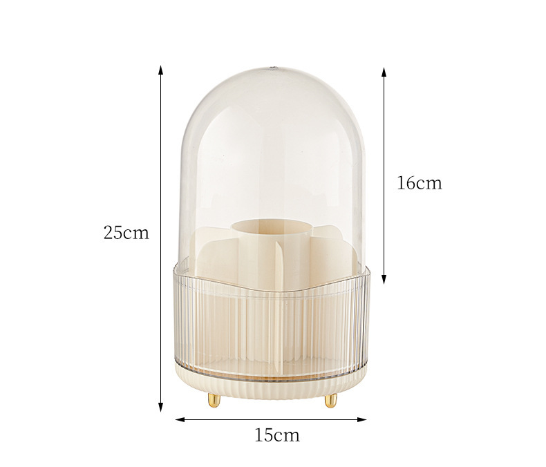 Cosmetic storage box with rotating compartments, dustproof, large capacity