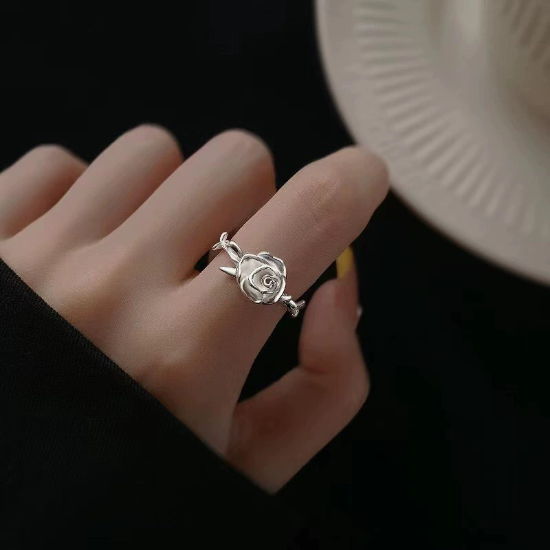 Women's 925 sterling silver asymmetric geometric ring