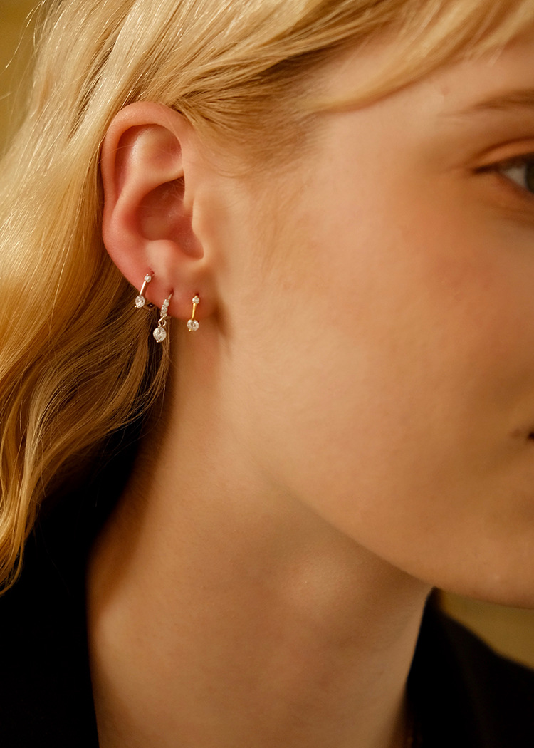 925 silver zirconia earrings, no need to remove while sleeping