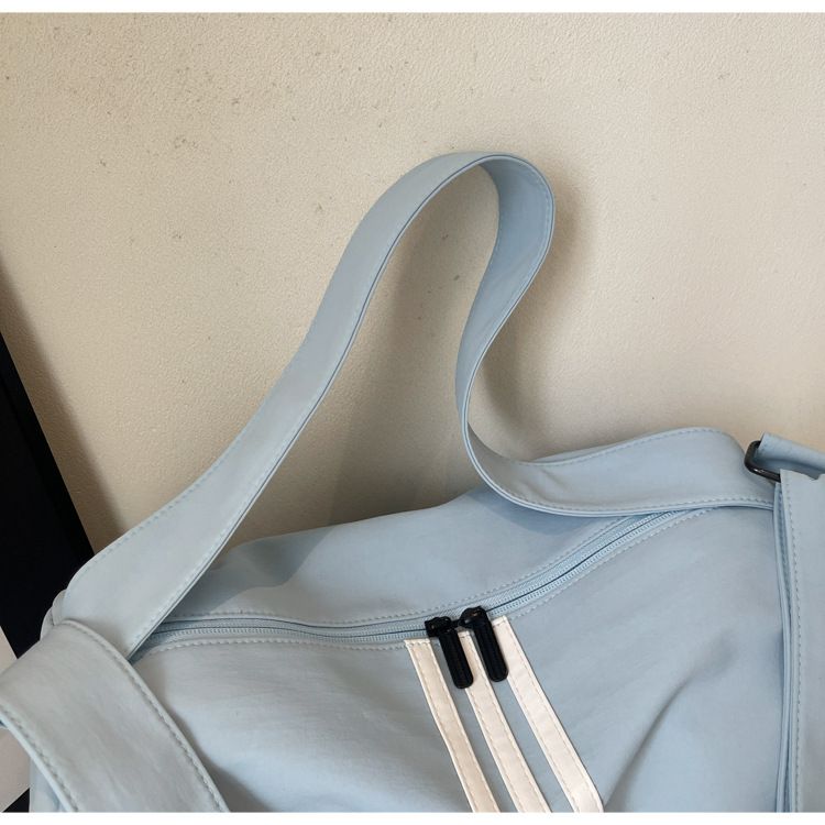 Striped Travel Bag, Large Capacity, Sports Style