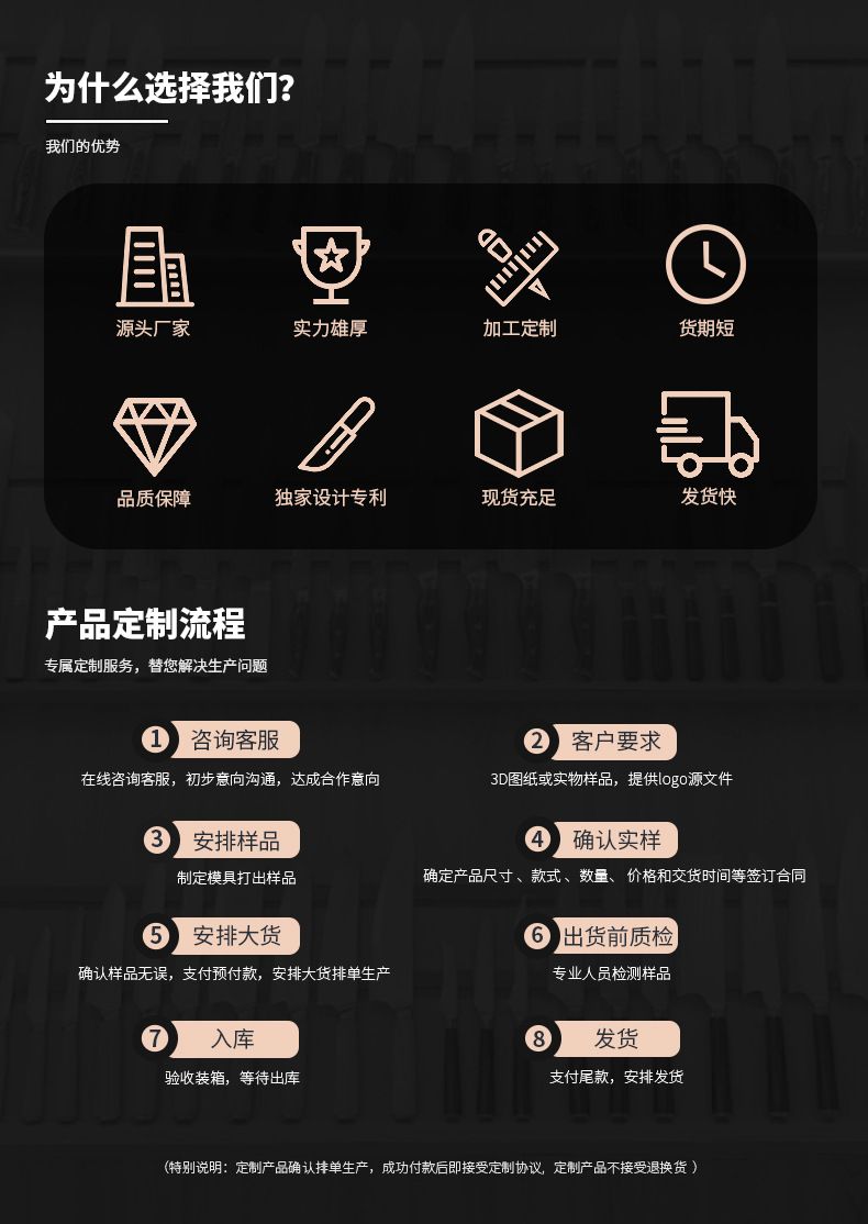 Yangjiang Şam bıçağı VG10 çelik, reçine sap, bıçak seti