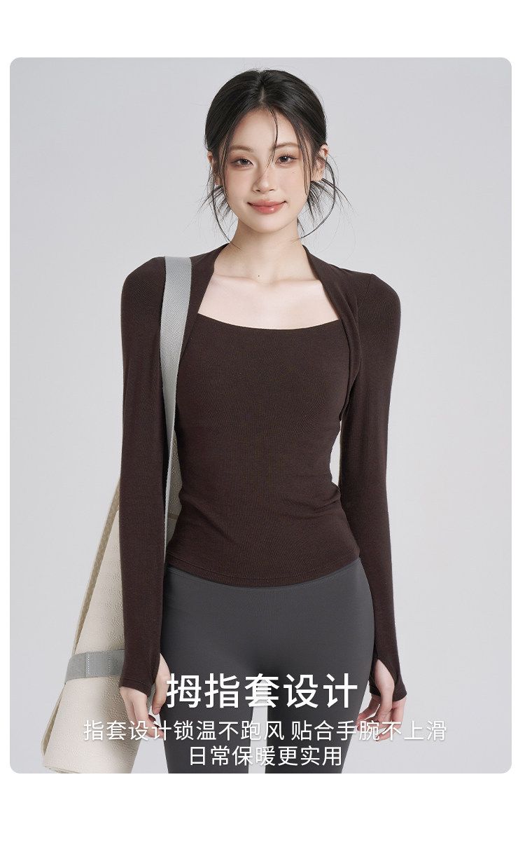 瑜伽服上衣女秋款弹力紧身显瘦运动速干T恤外穿跑步训练健身长袖