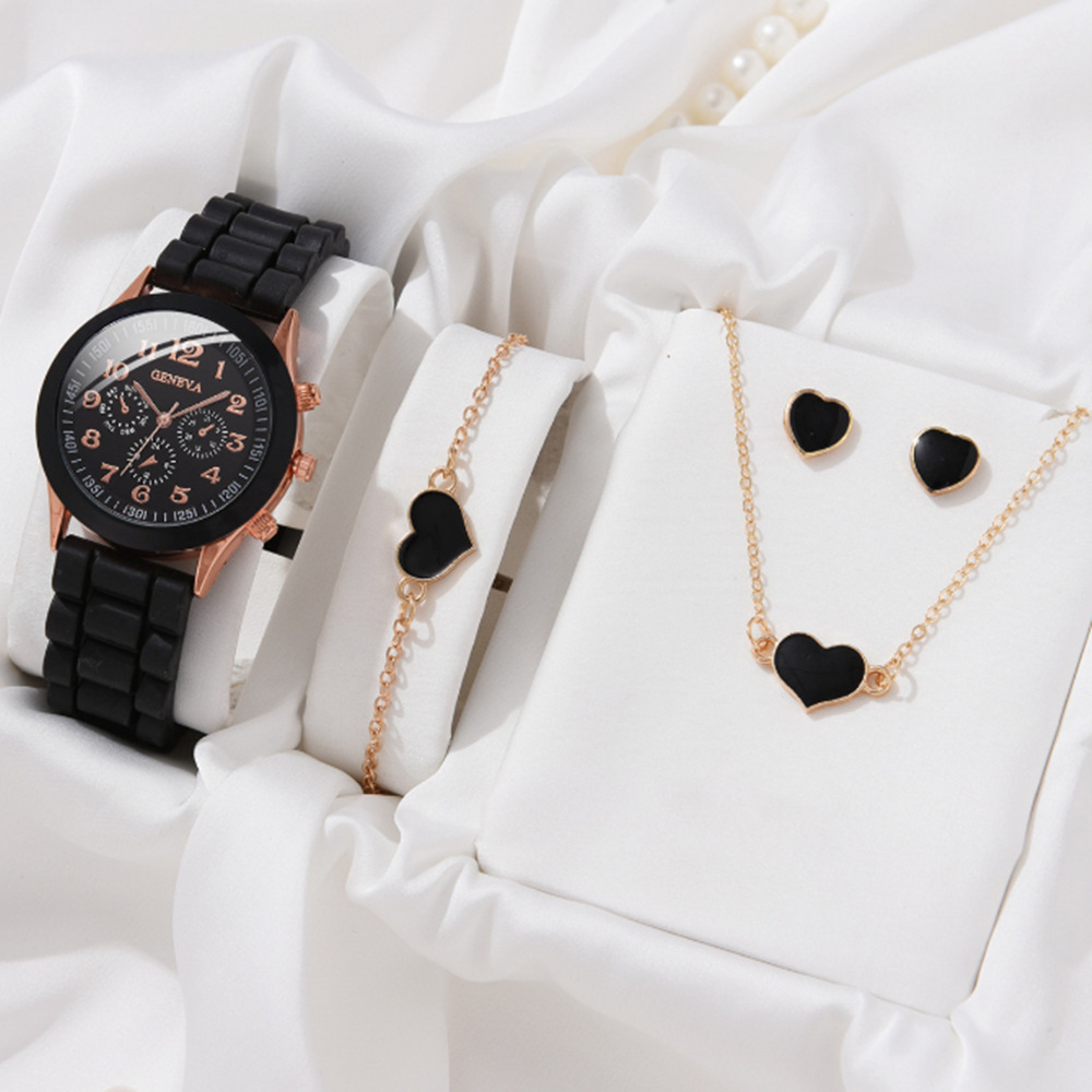 Damen-Quarzuhr mit Silikonarmband, koreanischer Stil, schlichtes Design