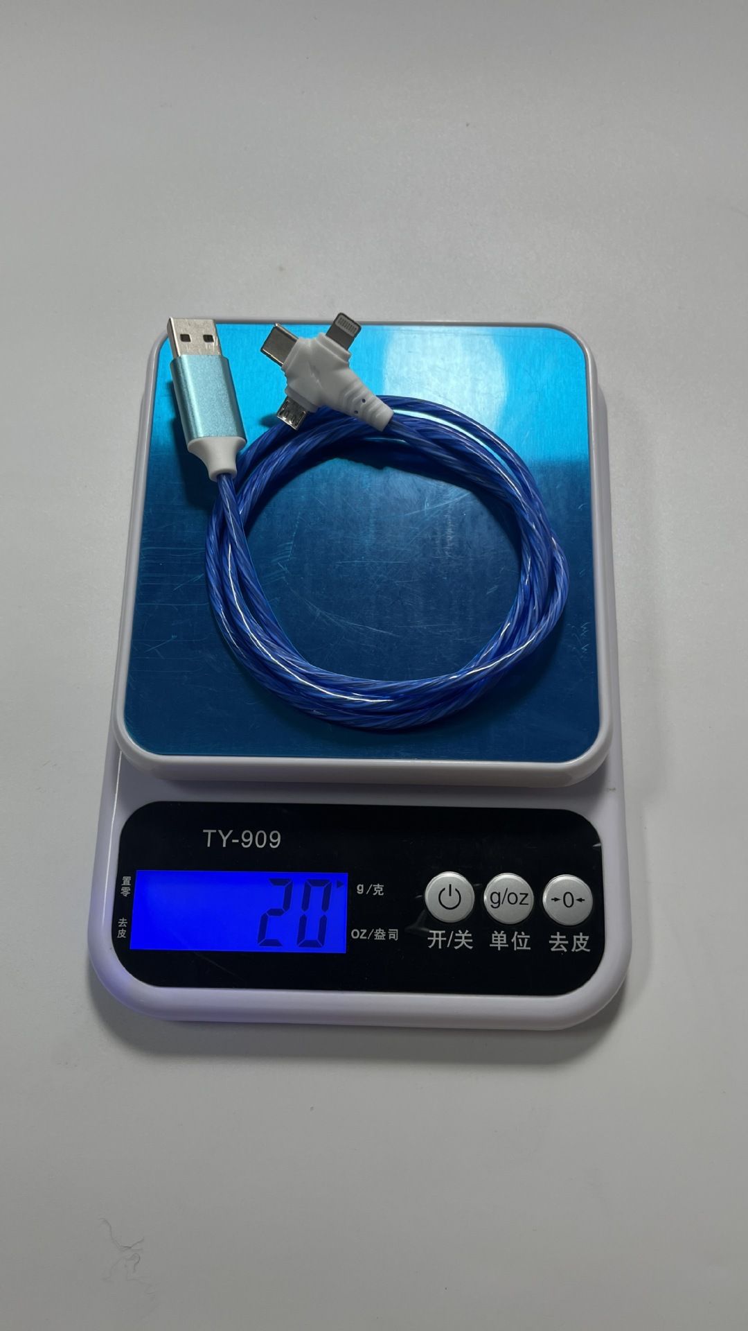 Araba kullanımı için üçü bir arada ışıklı veri kablosu, Apple type-c ışıklı taşınabilir çok bağlantı noktalı ışıklı hızlı şarj flaş şarjı için uygundur
