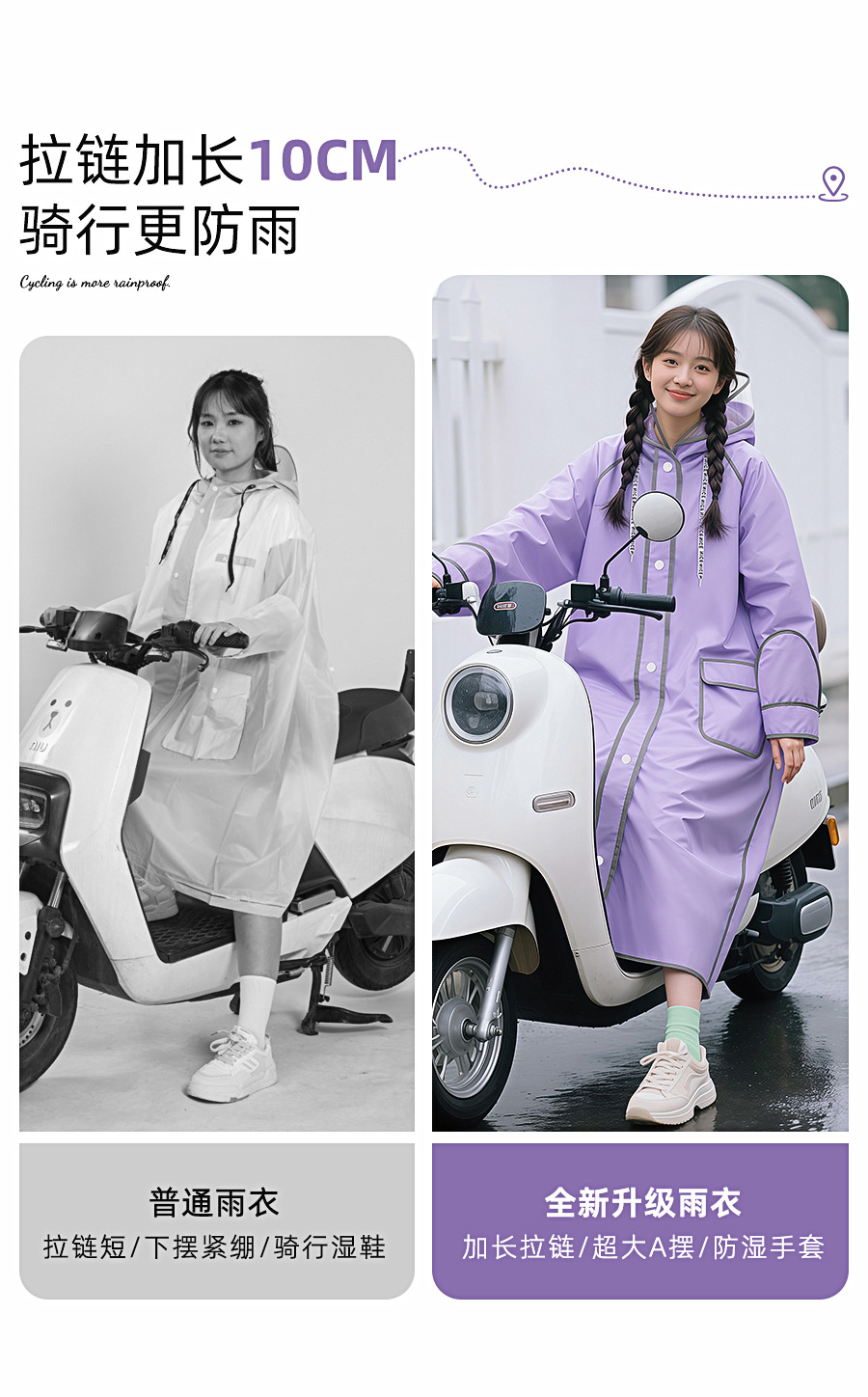 E-scooter raincoat, EVA, full-body, thickened