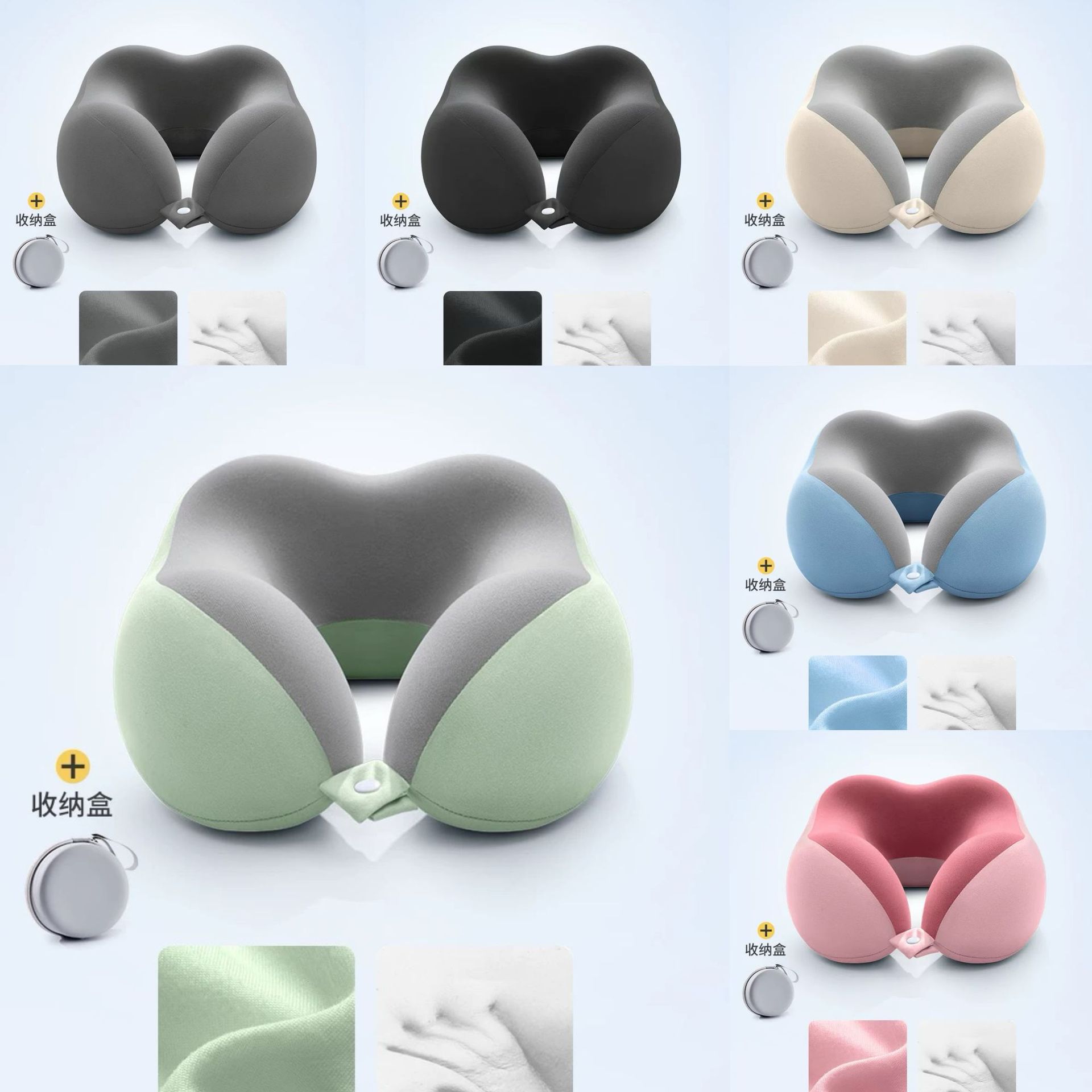 Memory foam U-shaped neck pillow for travel and air travel