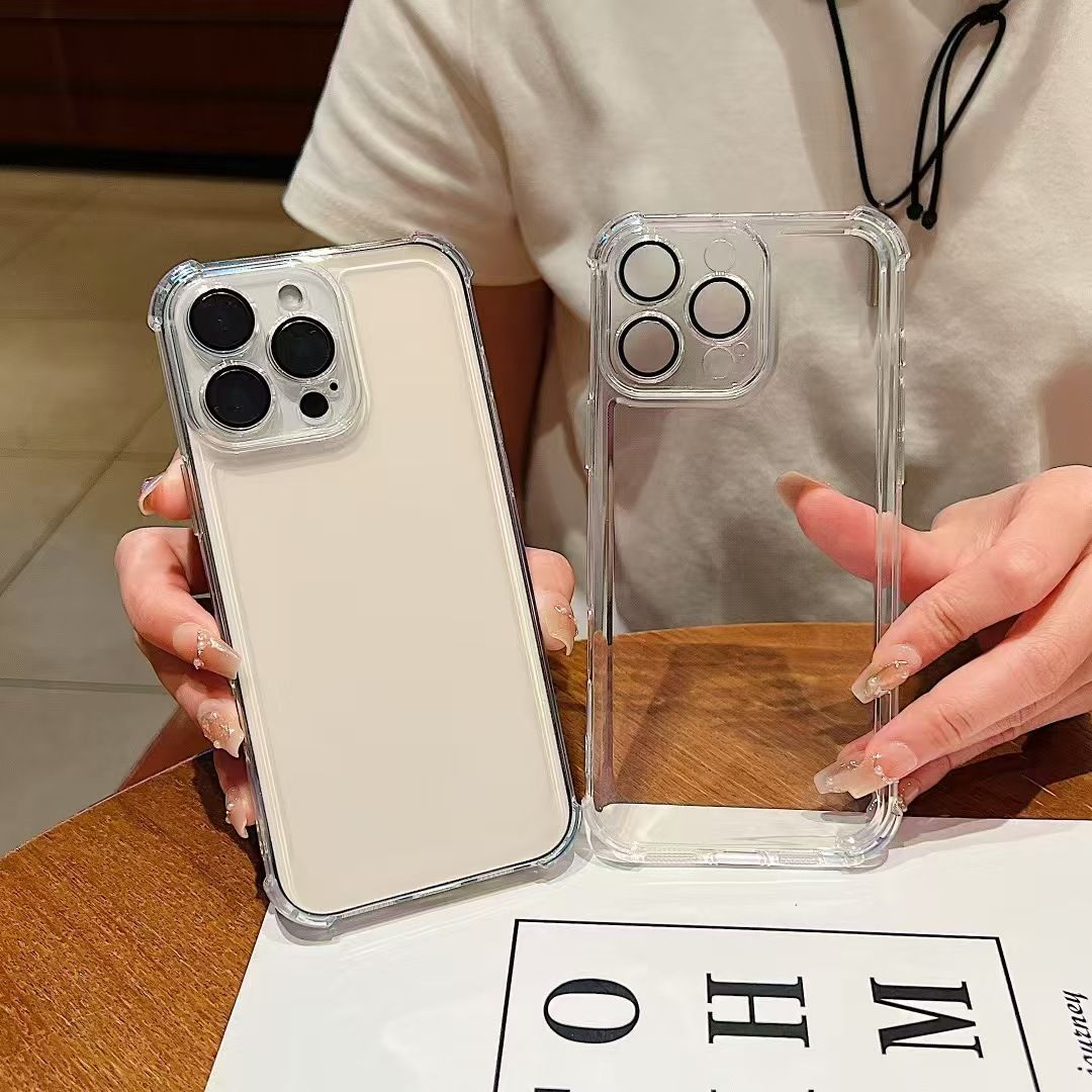 Apple 14 Pro Max air cushion transparent case with lens film