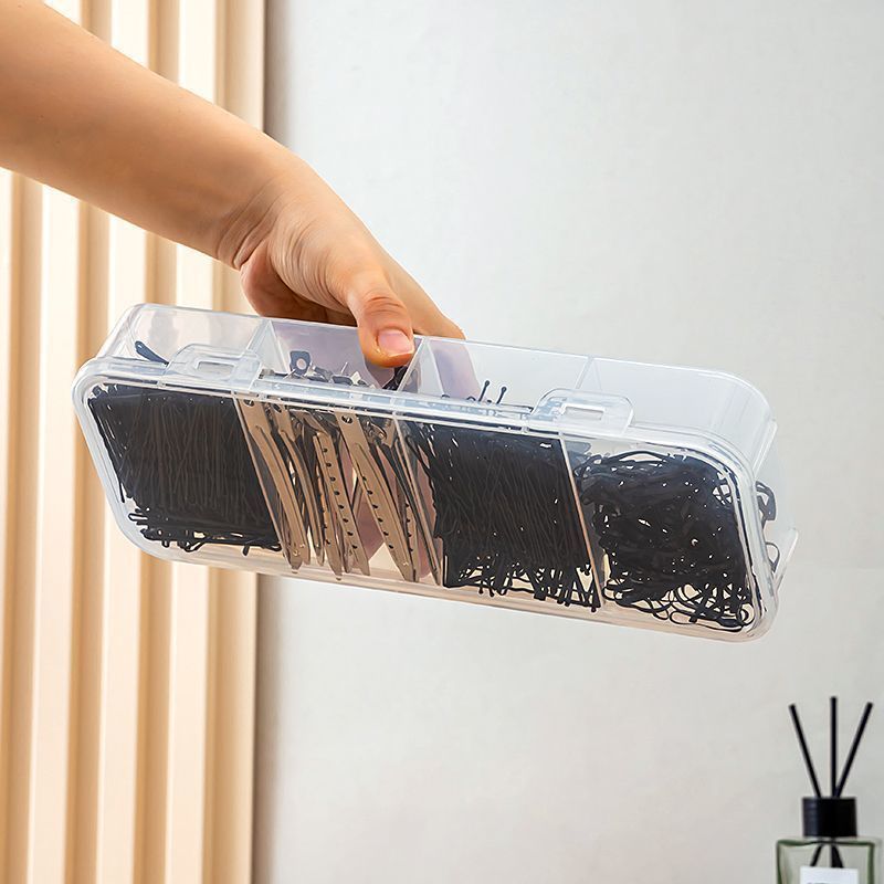 Hair Accessory Storage Box with Compartments, Plastic