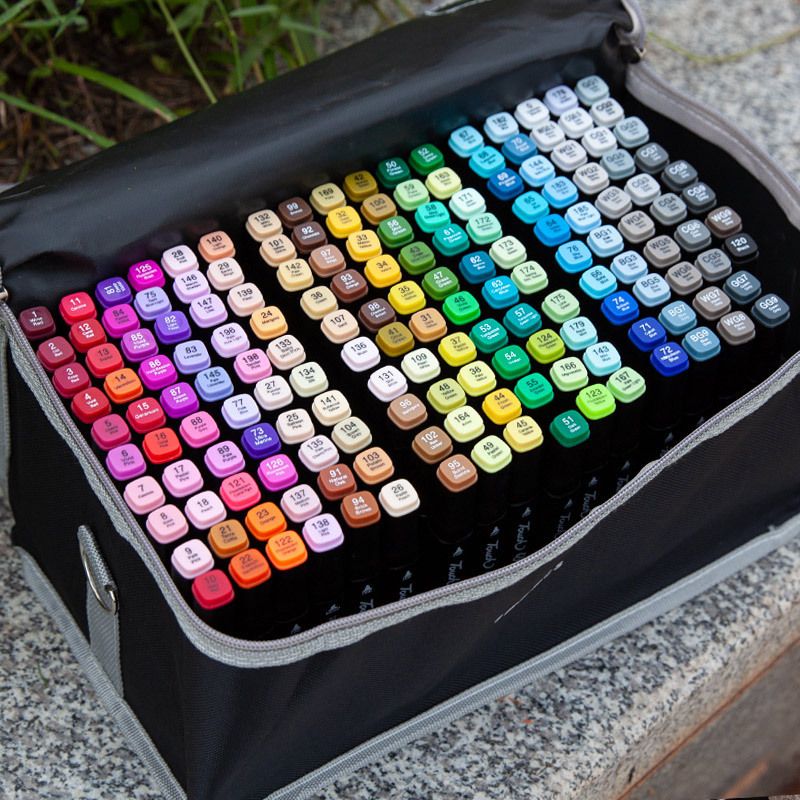 TOUCH marker kalemi seti, 168 renk, siyah gövde, yağlı