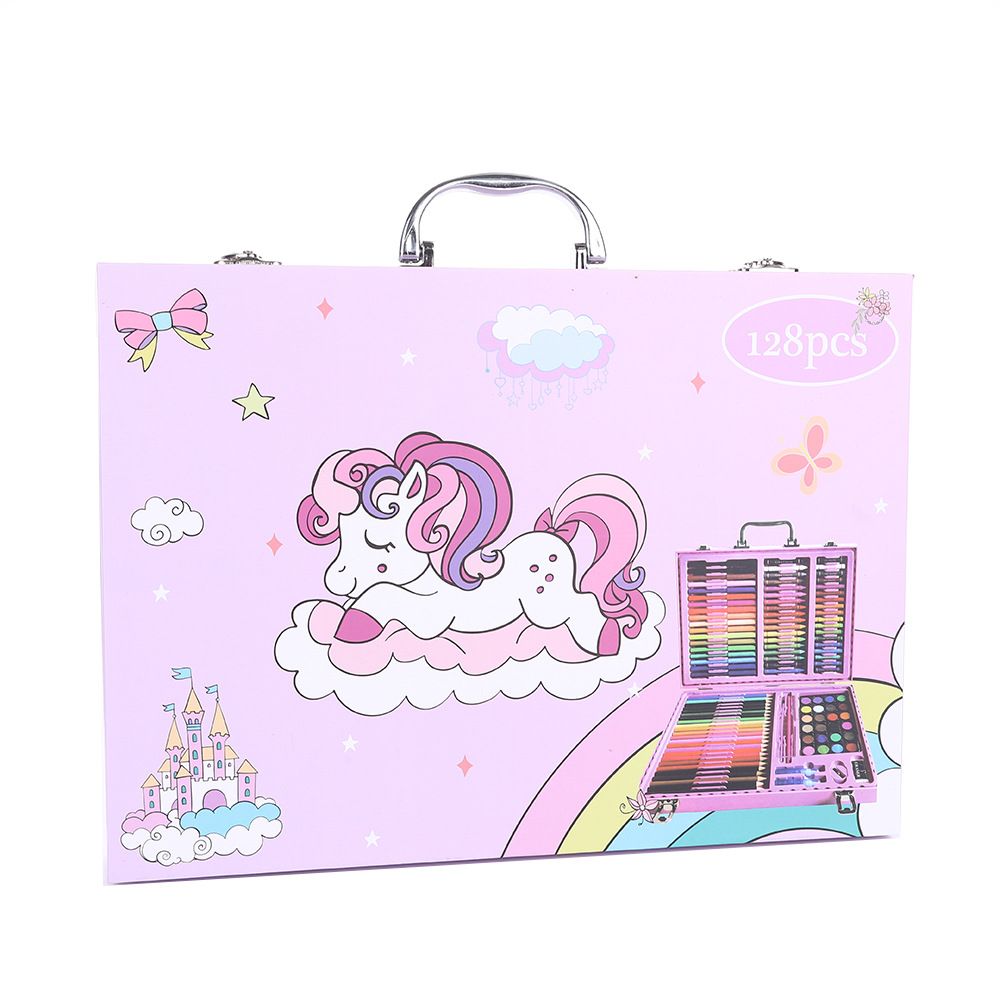 128-piece children's art set, watercolor markers, complete supplies