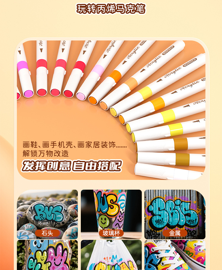 Children's acrylic marker set for art and drawing