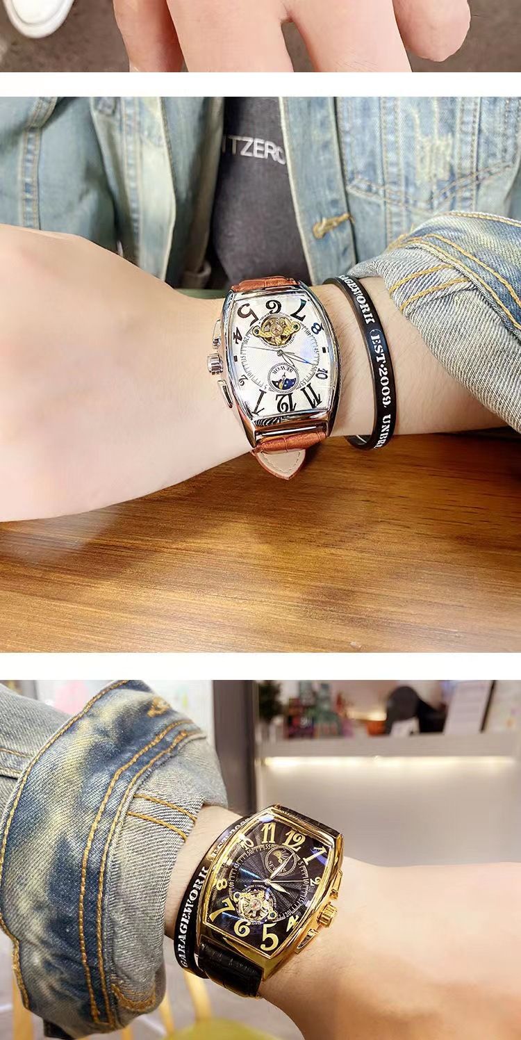 Men's Mechanical Watch Waterproof Barrel Type