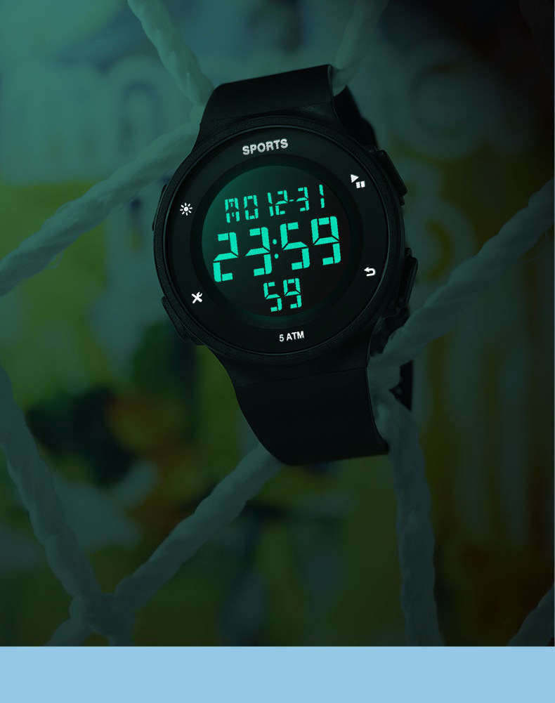 Elektronische Kinderuhr für Jungen mit sportlichem, minimalistischem Design