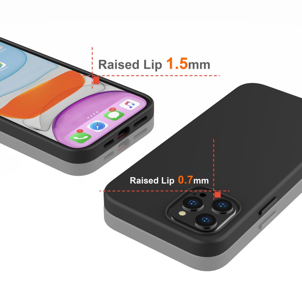 Phone case for iPhone 12 Pro, liquid silicone, full protection