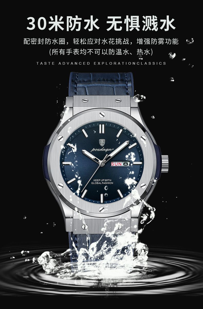Schweizer Herrenarmbanduhr Quarz wasserdicht