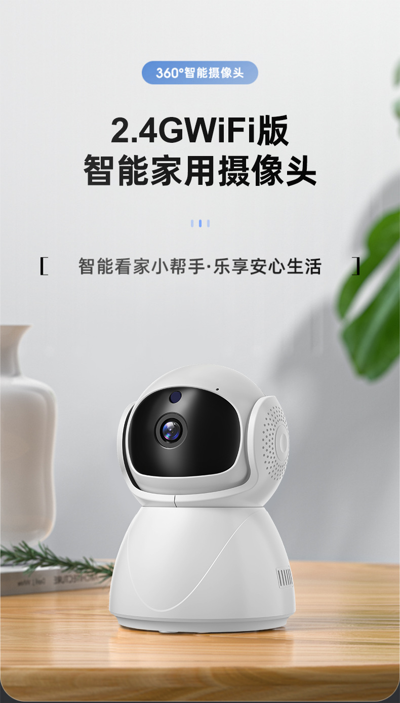 Home security camera 360°, WiFi, night vision