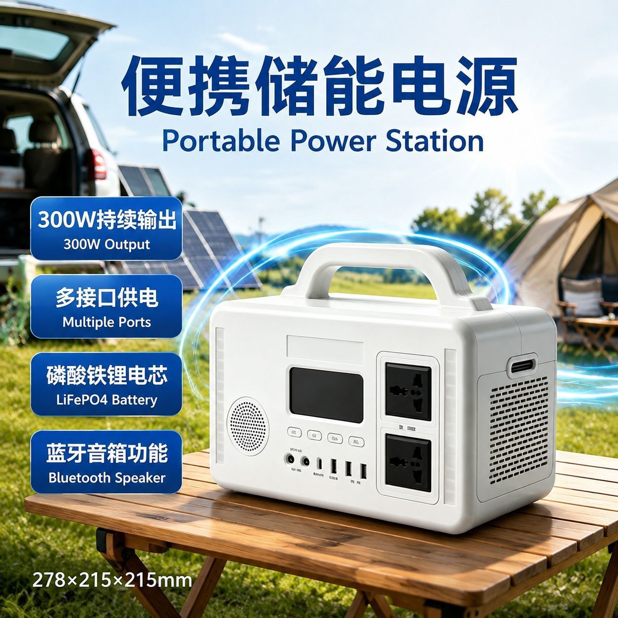 Outdoor Taşınabilir Güç Bankası 300W Bluetooth Hoparlör