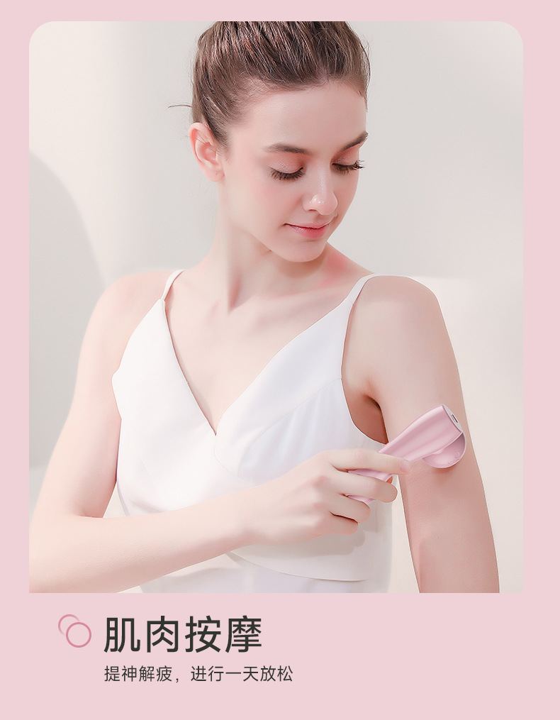 Mini rechargeable fascia gun with dual heads electric massage