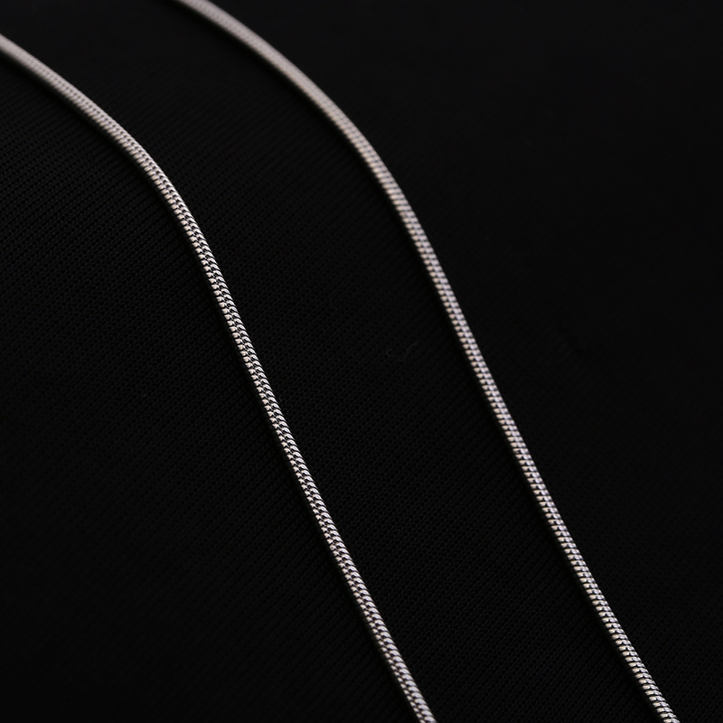 Silver 1mm snake bone chain necklace