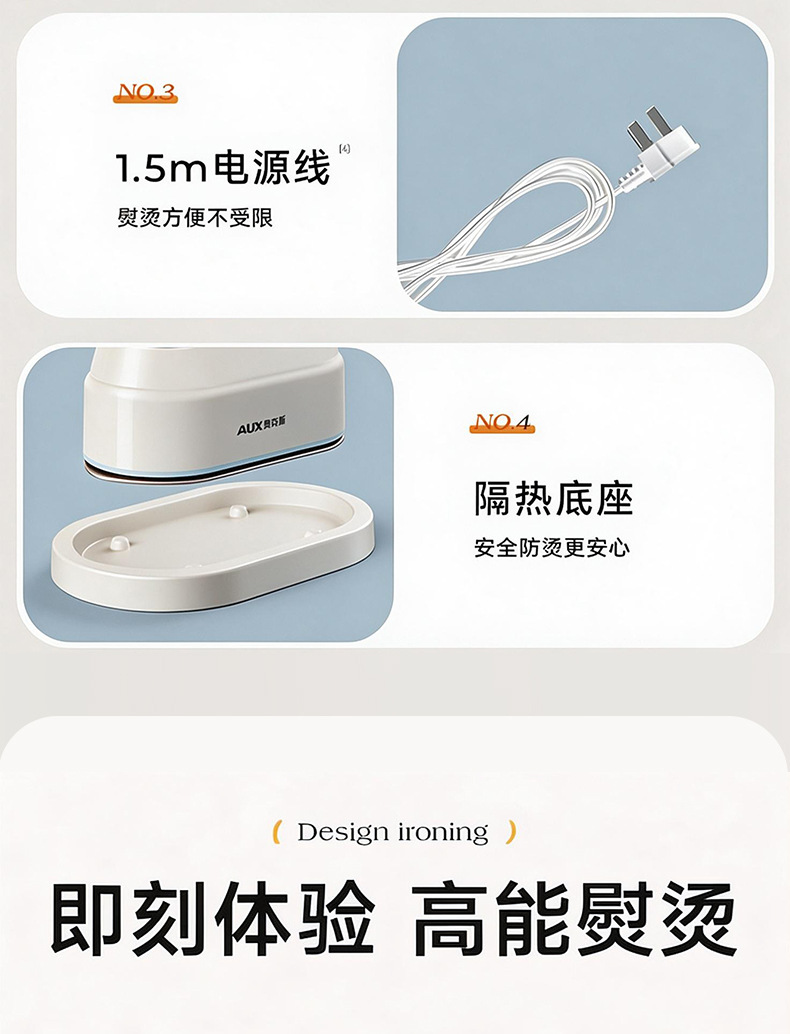 Oaks Compact Foldable Steam Iron Machine Electric