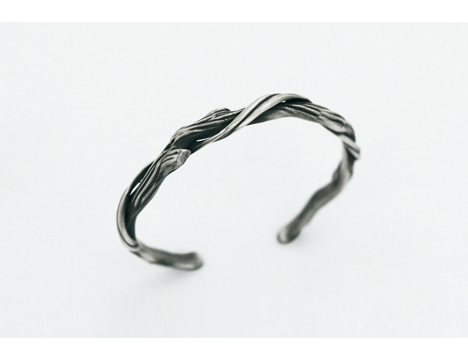 S925 Silber Herrenarmband Treibholz-Design