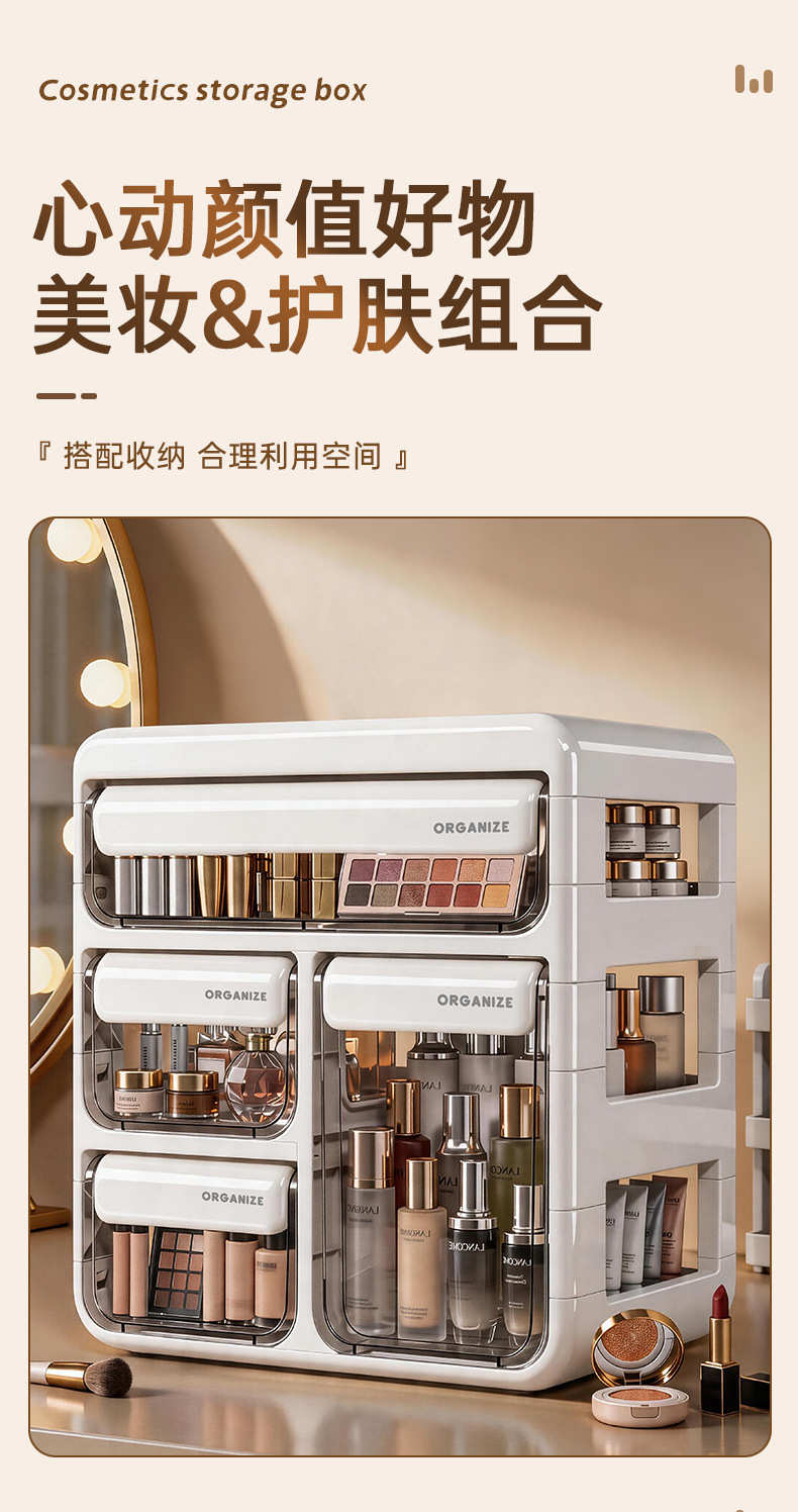 Multifunctional drawer cosmetic storage box