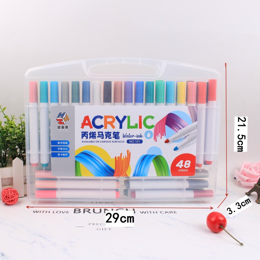 Acrylmalstifte, 12er/24er/48er-Set, zum Malen auf Stoff/Keramik/Holz, wasserfest