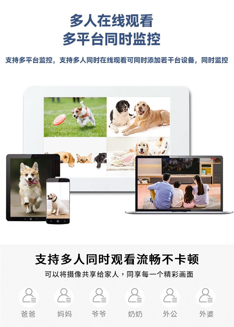 4-channel HD color monitoring kit with display, CCTV system with intercom