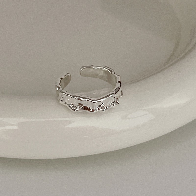 Damenring aus 925er Silber, unregelmäßiges Design